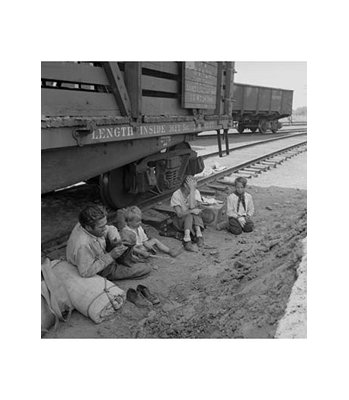 « freight train family » par dorothea lange-reproduction de photo sans cadre