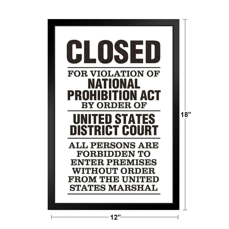 End of Prohibition Iconic Black and White Vintage Bar Decor Poster