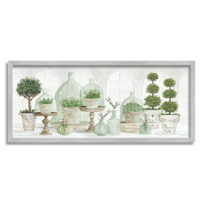 Table parisienne plante verte à feuilles vertes, pochettes traditionnelles, estampe numérique encadrée par Cindy Jacobs