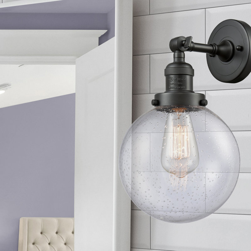 Applique murale pour salle de bain 1 lumière Clementina, Grainé, Ampoule DEL 6 watts Vinage, Bronze huilé