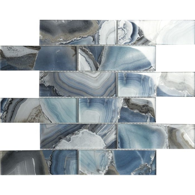 Carreau de mosaïque en verre Agate 12 po x 12 po