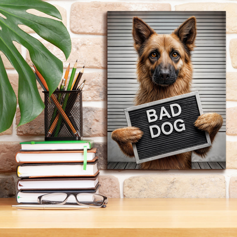  «Bad Dog» par Rey Klimt, art mural sur toile, 40 po x 54 po, H 16 po x l 12 po x P 0,75 po