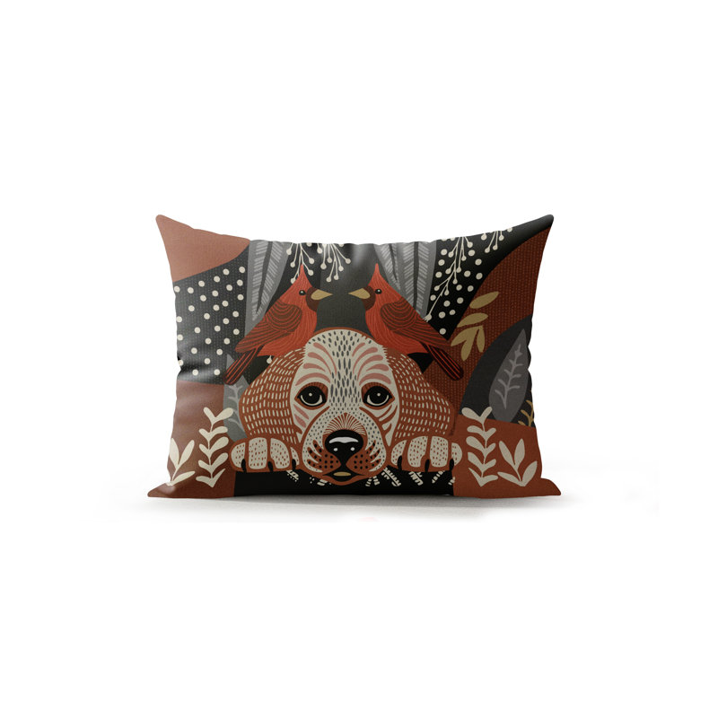 Lanie Microsuede Rectangular Pillow, Brown/Gray/Beige