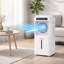 Refroidisseur d'air portatif par évaporation avec télécommande, ventilateur à 3 vitesses, modes à double brume, réservoir d'eau de 1 600 ml, minuterie, veilleuse à DEL et débit d'air réglable