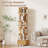 5-Tier Rotating Bookcase with Wheels and Drawers, 360° Swivel Corner Bookshelf, Solid Wood Storage Tower with Lockable Casters, Narrow Spinning Organizer for Living Room, Bedroom(Natural)-943396338-943396334