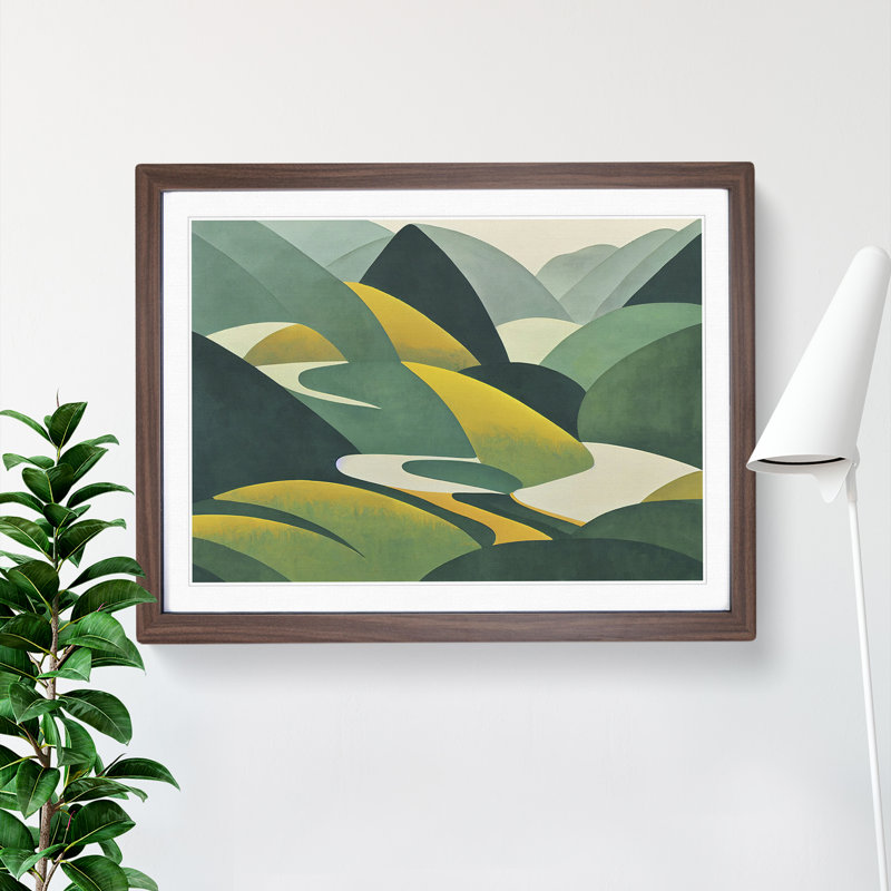 Eccentric Abstract Forest 1 Piece Single Picture Frame Wall Art, 34cm H x 46cm W x 2cm D, Walnut Frame