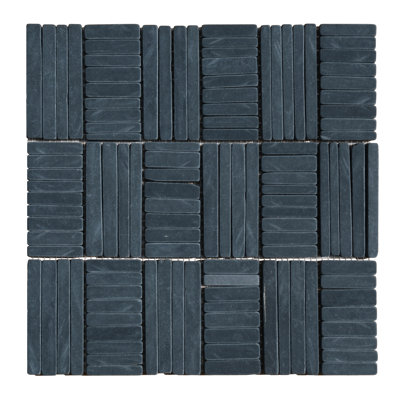 Black Slate 2x4 Alternate Pattern Mosaic Blend