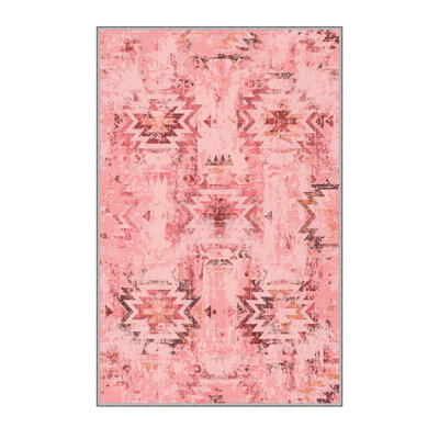 Antibacterial Woven Carpet (3D Digital Print) 4. x 5.9 Feet, 1% Polyester, Pile Height: .3 Inches | PVC Felt Dot Non-Slip Underside, Machine Washable, Perfect for Living Room & Bedroom Decor