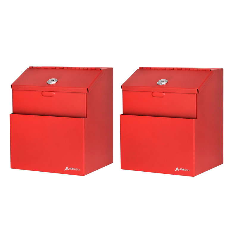 Boîte à idées de fixation murale verrouillable avec cartes, Rouge