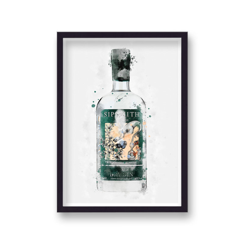 Gin Graphic Splash Sipsmith Inspired by Vouvart - Single Picture Frame Print