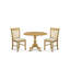Ensemble de table de salle à manger 5 pièces pour 4 personnes comprenant une table de cuisine ronde avec Dropleaf et 4 chaises de coin-repas, 42 po x 42 po, lin blanc-633795290-633795291-566760976