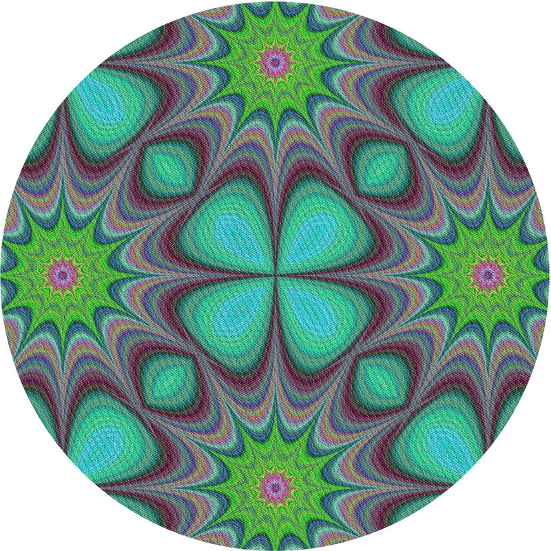 Vert Tapis décoratif, Rond 8 pi