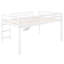 Lit mezzanine blanc avec glissade structurée fiable en bois massif