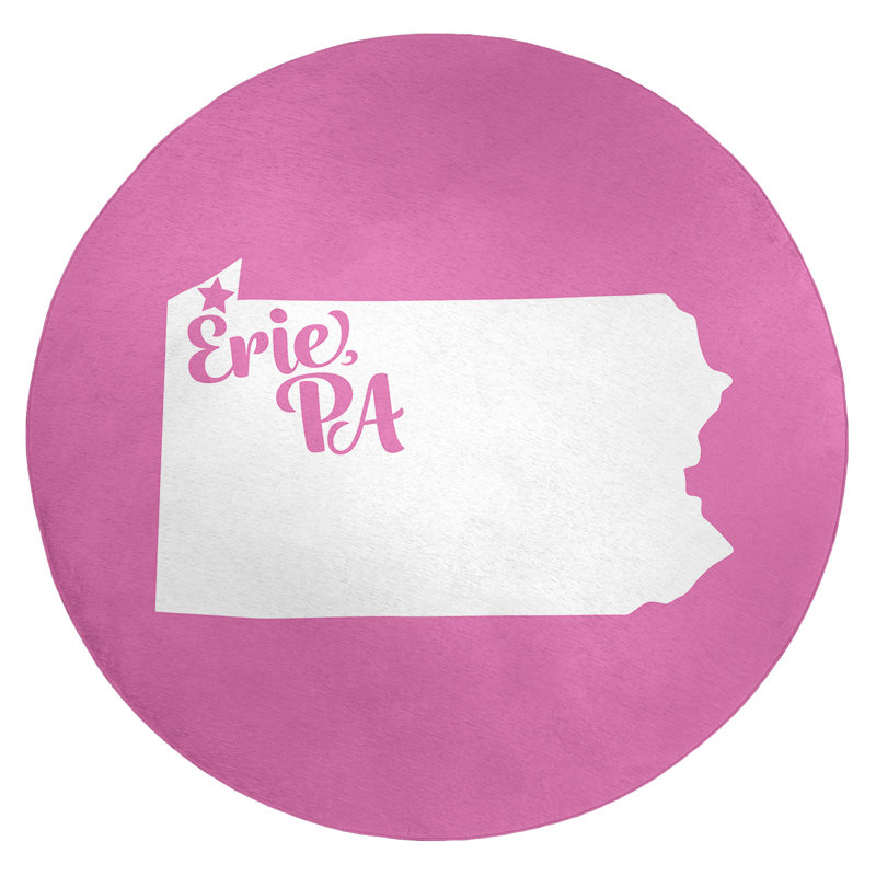 Tapis en poly-chenille erie pennsylvanie, Rond 5 pi