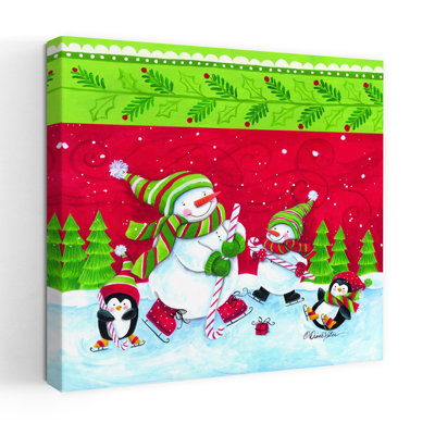 Contemporary Candy Cane Hockey With Winter Whimsical Art