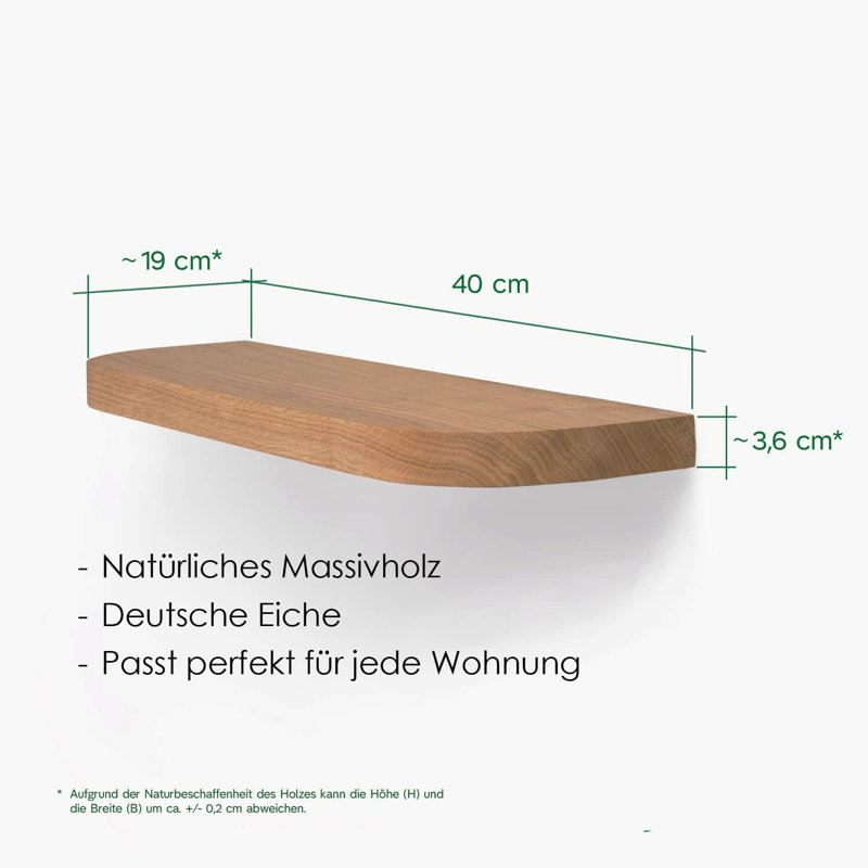 Carters Solid Wood Floating Shelf, Bright