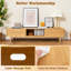 Meuble télé Mid-Century en bambou 63 po avec 3 cubes de rangement