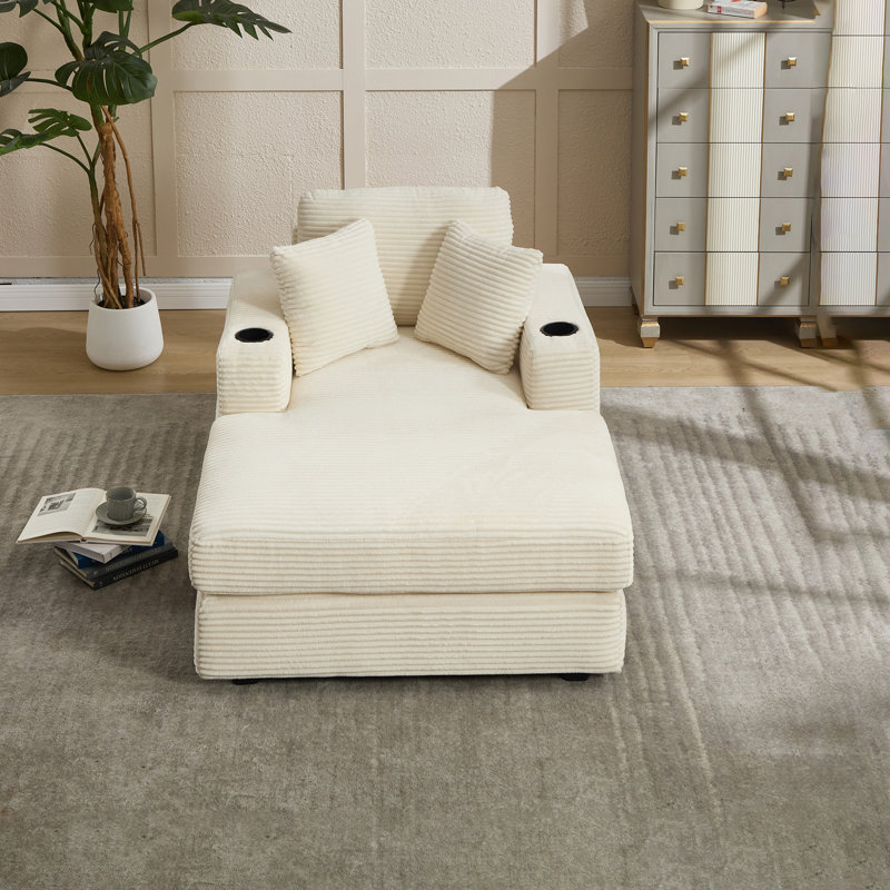 Canapé en velours Corduroy, Beige