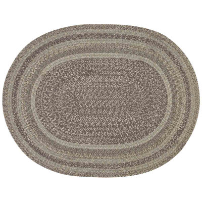 Tapis ovale brun / gris en coton tressé à la main Chavarria