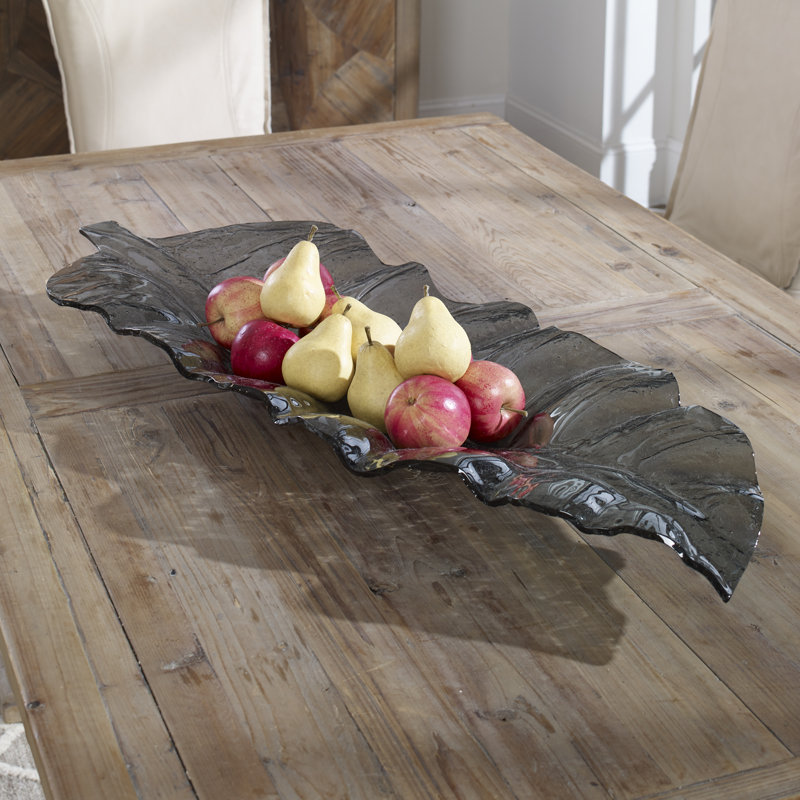Plateau de verre en feuille fumée