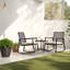 Ensemble bistro d'extérieur 3 pièces Vianna - Ensemble de 2 chaises berçantes de patio avec coussin et table basse en bois d'acacia