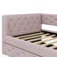 Lit de jour simple rembourré en velours capitonné avec couchette-1248049713