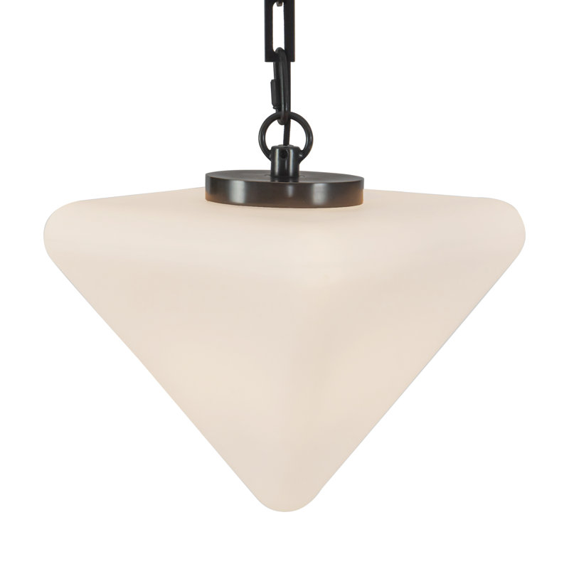 Mineral 5-Light Brass dimmable LED Chandelier, Opal Glass, Oil Rubbed Bronze