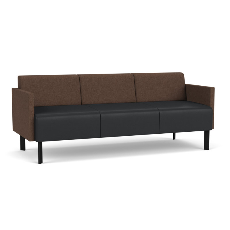Luxe Lounge Reception Sofa, Black Steel, Archetype Cafe/Modena Graphite