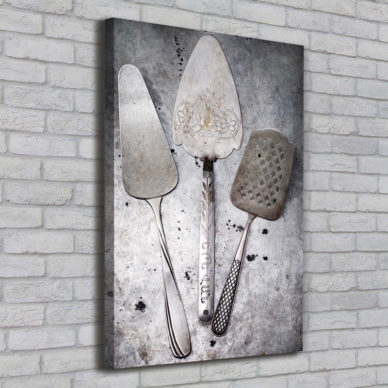 Metal Cutlery - Wrapped Canvas Print