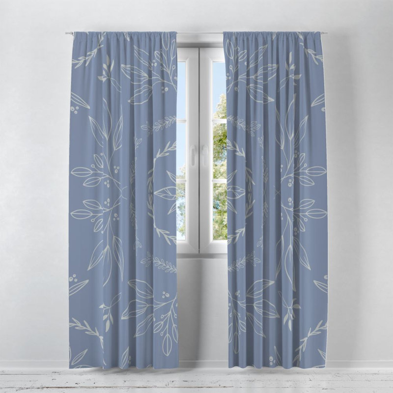 Panneau de rideau simple semi-transparent floral, L 56 po x L 78 po