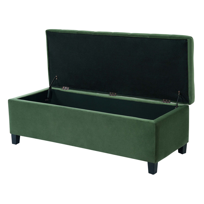 Banc rembourré avec rangement, repose-pieds, banc d'entrée, repose-pieds pour la chambre à coucher, vert rétro, 300 lb