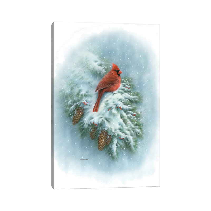 «Winter Vignette» par Giordano Studios - peinture sur toile tendue, H 26 po x l 18 po x 1,5 po