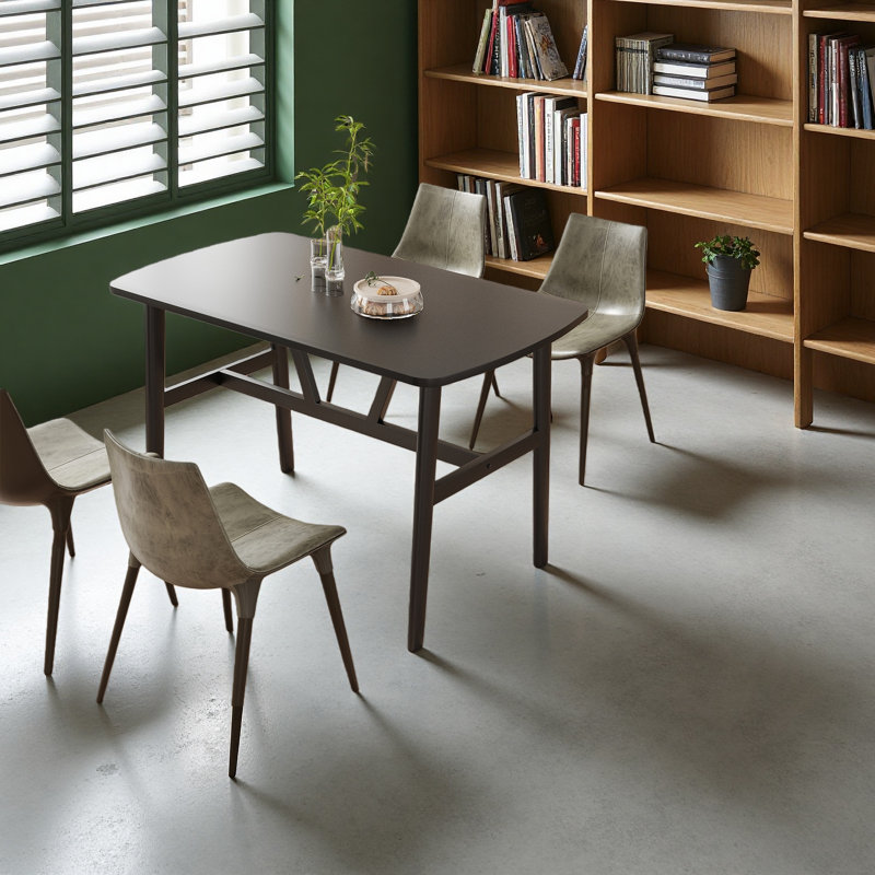 Table de salle à manger pour 4 à 6 personnes, table de cuisine rectangulaire en bois, table de salle à manger moderne avec cadre en métal robuste pour la salle à manger, cuisine, 47,2 pouces