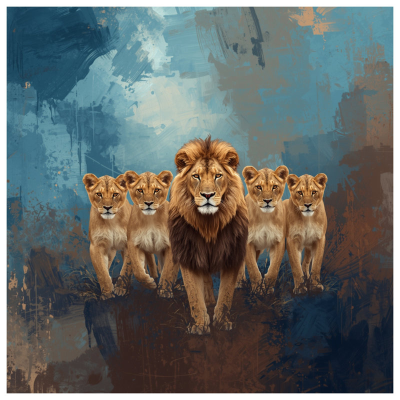 Coussins Lion, 14 X 14 pouces