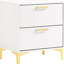 Table de chevet blanche et dorée 2 pour chambre à coucher - Rangement spacieux, visuel, joints inclus dans l'esthétique, cadeau-2083254904