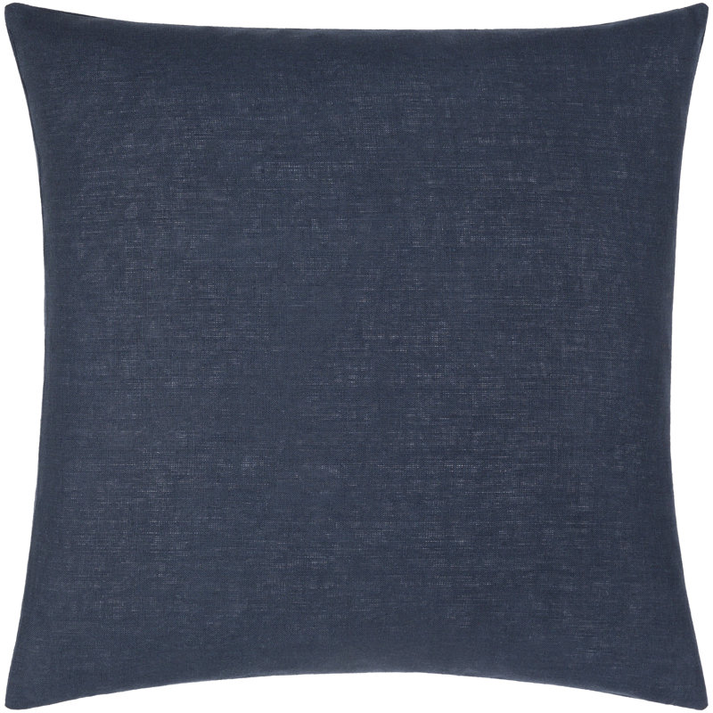 Jeté en lin Mercersburg, 22 po x 22 po, Bleu marine