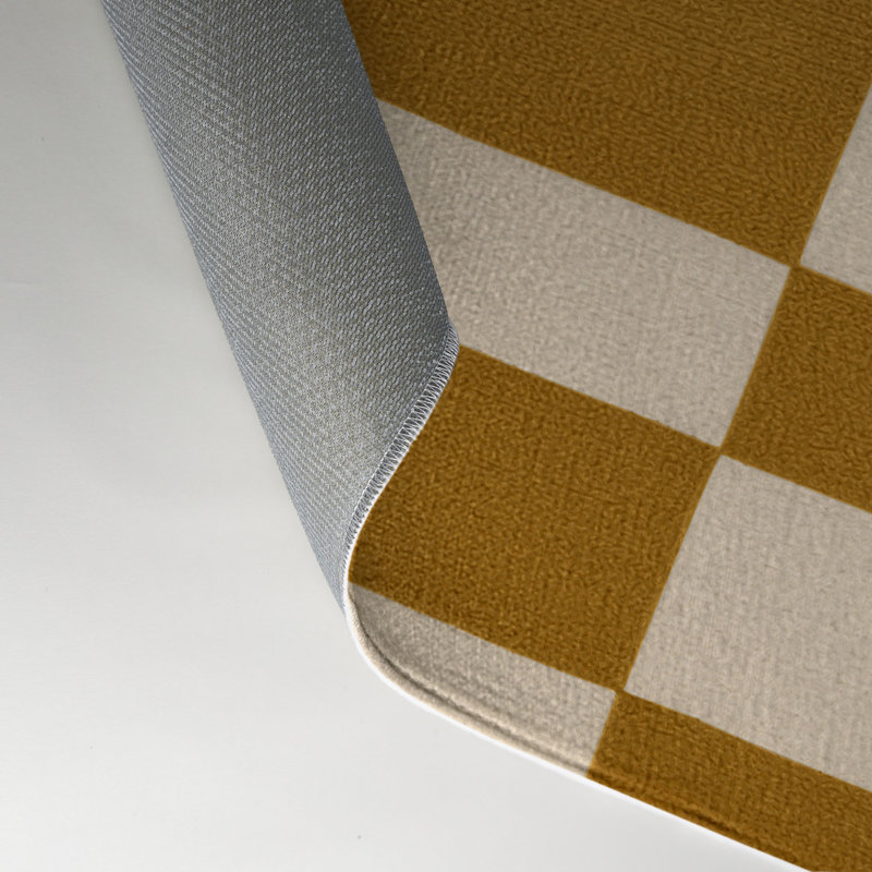 Tapis d'intérieur et d'extérieur à carreaux beige, Rectangle 5 pi x 7 pi