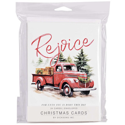 Christmas Card Truck With Tree Set
