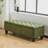 Boucle Upholstered Bench with Rubber Wood Legs,-334374049