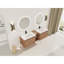 Meuble-lavabo mural de 68 po avec lavabo en céramique blanche et tablettes de rangement et 1 porte à fermeture en douceur, contreplaqué