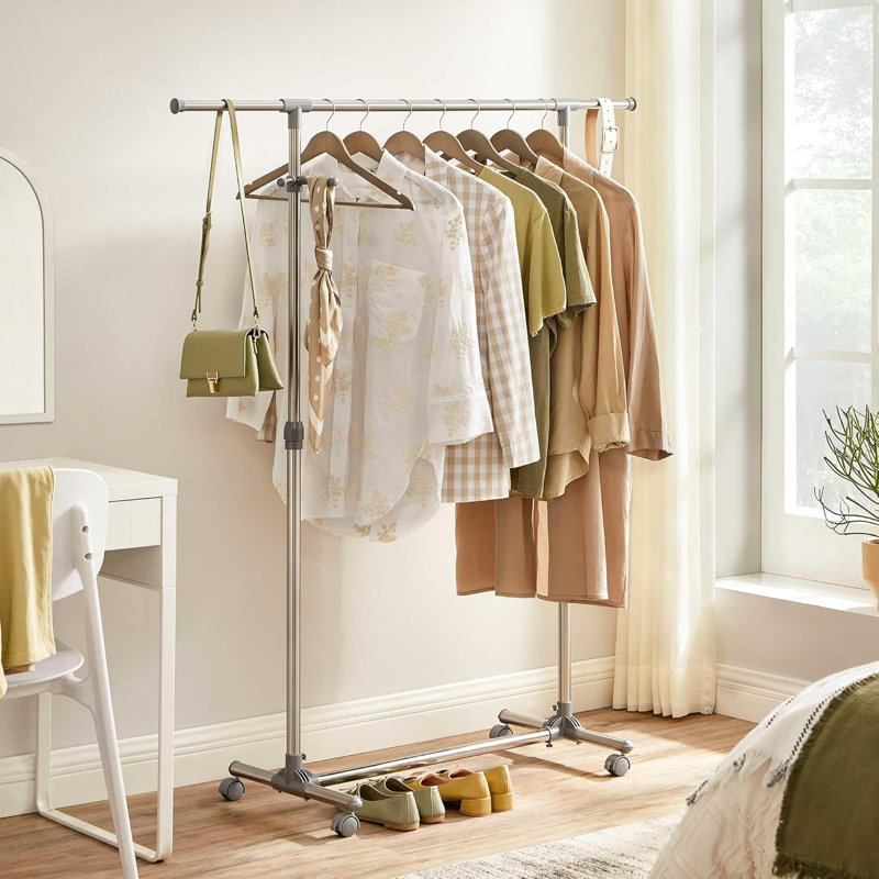Adjustable Rolling Clothing Rack
