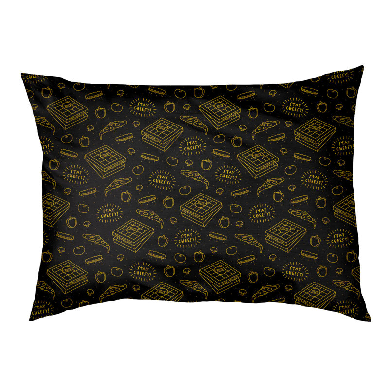 Coussin de conception de lit pour chat arc-en-ciel Campion, l 42,5 po x L 32,5 po, Noir / Jaune