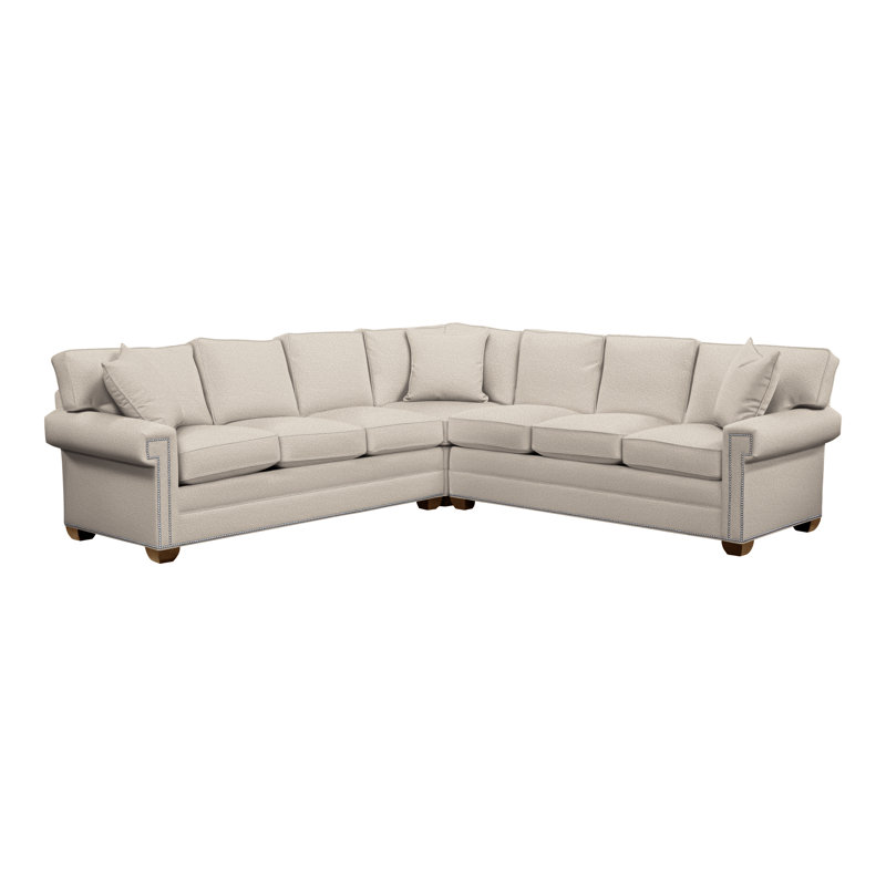 American Bungalow 3-Piece Davidson L-Sectional, Yes, Casa Blanca, Callaloo Cotton