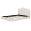 Grand lit plateforme tapissier, beige