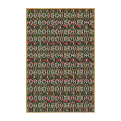 Tapis vert/brun à motifs