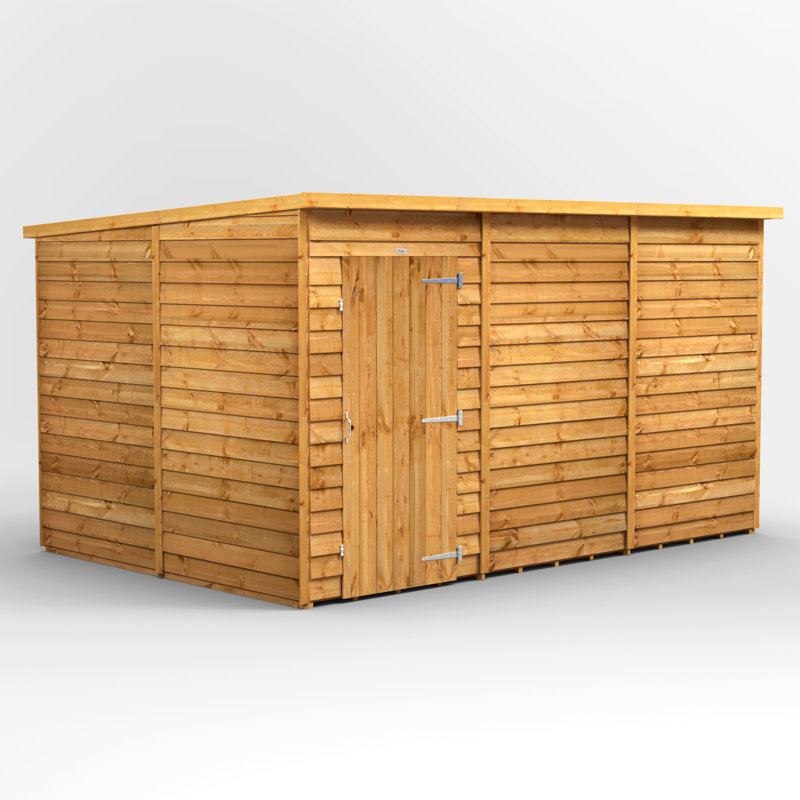 Powersheds 12 x 8ft Timber Overlap Windowless Pent Garden Shed
