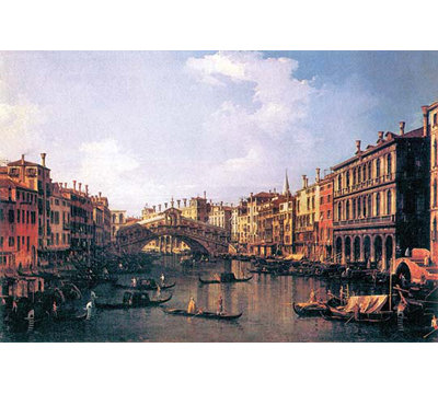 « the rialto bridge » par canaletto, reproduction d’art sur toile tendue
