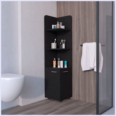 Modern 2-Door Cabinet with 3 Corner Shelves