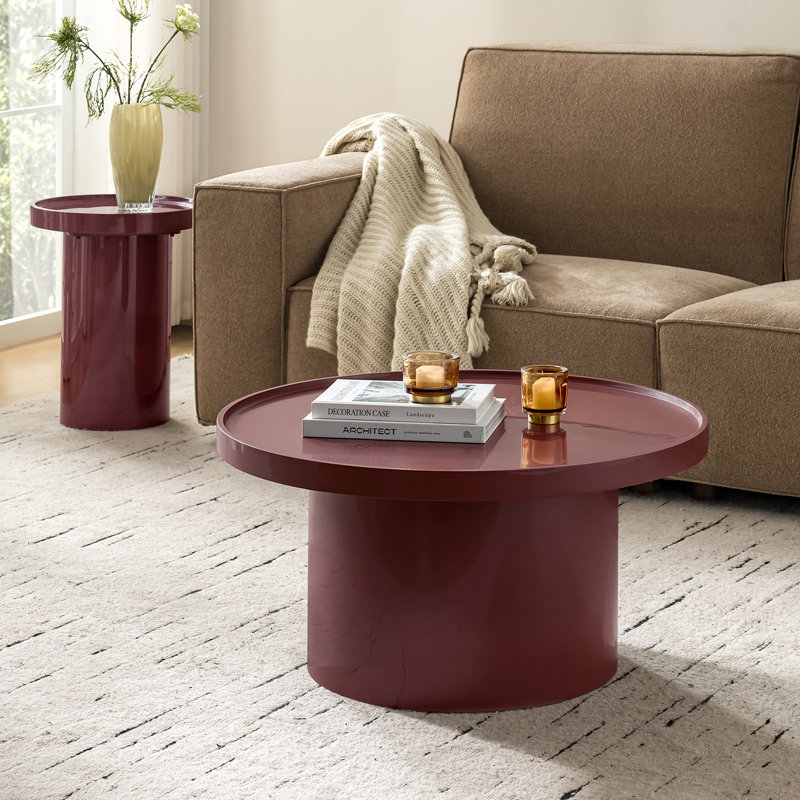 Ensemble de tables basses rondes Northfield, Rouge vin