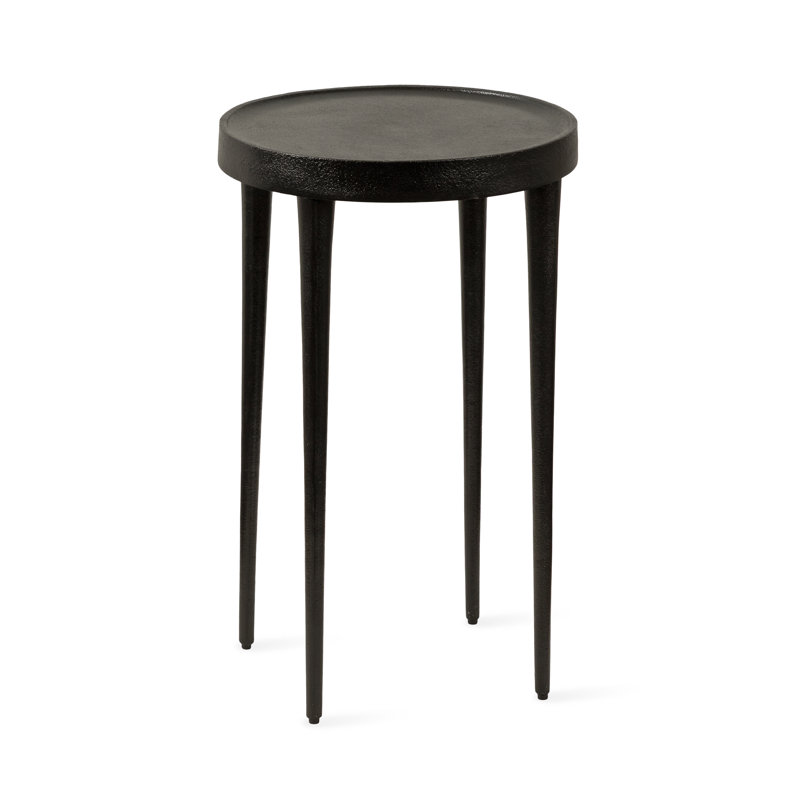 Metal Round Drink Table, Black, 22" H x 14" W x 14" D